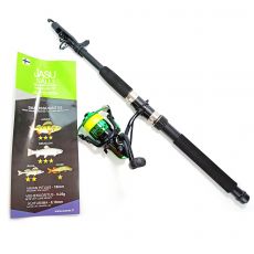 Jasu Sälli Teleskooppinen Virvelisetti 180cm 5-25g Kuitusiima 0,18mm