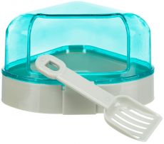 Kulmamallinen katettu vessalaatikko hamsterille/hiirelle