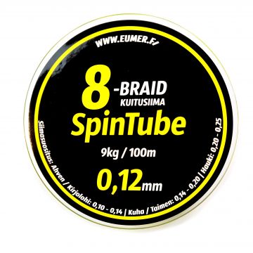 Spintube 8 Kuitusiima 100m 0,12mm 9kg