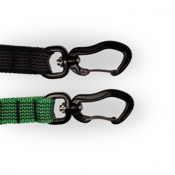 FINNERO Rescue Antislip -talutushihna Wire-Gate Swivel Lock 2cmx300cm Musta