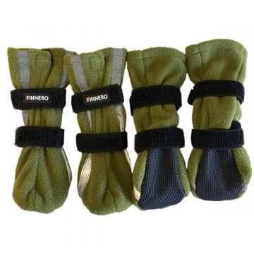 Finnero HALLA Heijastavat Tossut Koiralle 4kpl/pkt Vihreä M