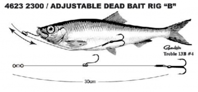 SPRO Säädettävä Dead Bait Rigi 30cm #4 9kg 2300 