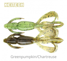 Keitech Crazy Flapper 2.4" 10kpl Green Pumpkin Orange Gold