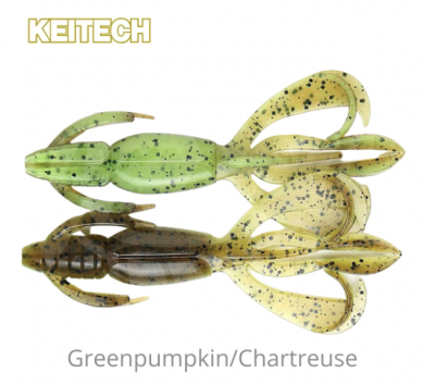 Keitech Crazy Flapper 2.4" 10kpl Green Pumpkin Orange Gold