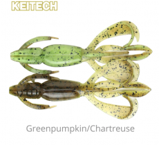 Keitech Crazy Flapper 2.4" 10kpl Green Pumpkin Chartreuse