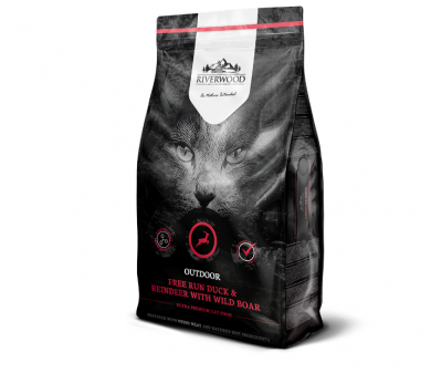 Riverwood Cat Outdoor Ankka, poro ja villisika, 2 kg