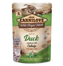 Carnilove Kissan märkäruoka fileinä kastikkeessa, Ankka & kissanminttu, 85 g