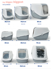 WC katettu harmaa Nestor Jumbo 66x48x46 cm