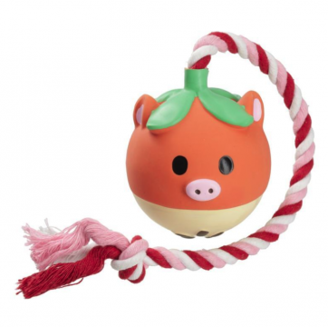 MISOKO koiran lateksinen köysilelu - punainen 40cm