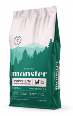 Monster Dog Grain Free Puppy S/M Lamb/Duck 12 kg