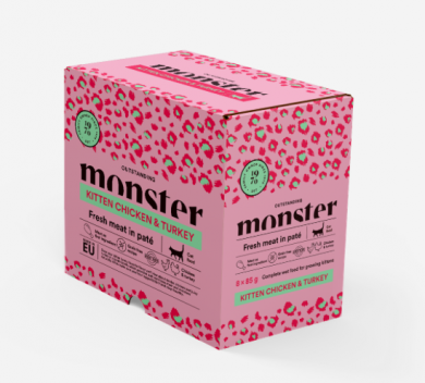 Monster Cat Pouches Kitten Chicken/Turkey 85gx8kpl