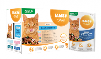 Iams Delights Kalalajitelma Kastikkeessa 12x85g