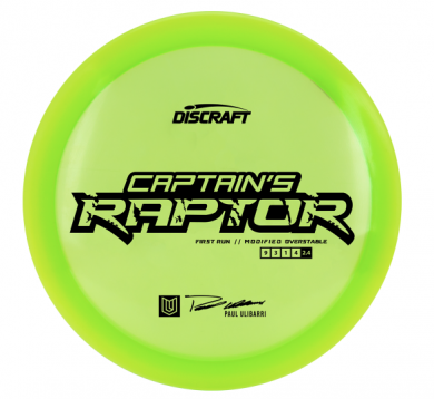 Discraft First Run Special Blend Z Captain's Raptor - Paul Ulibarri 173-174g Keltainen