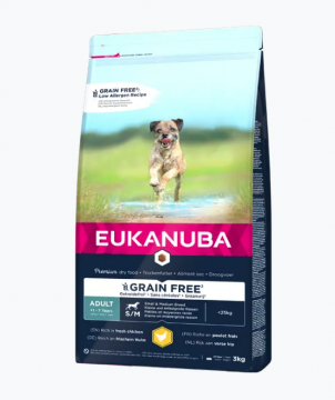Eukanuba Grain Free Adult Small & Medium Ocean Fish 3 kg