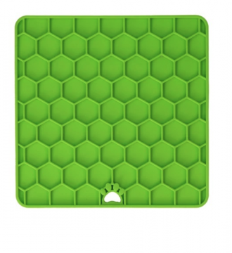 Eat Slow Live Longer Lick Mat Honeycomb Green