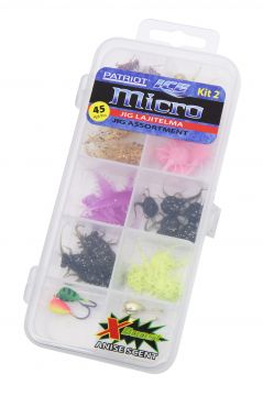 Patriot Ice Micro pilkkijigilajitelma 45kpl (40 jigiä, 4 morria ja vieherasia) KIT2