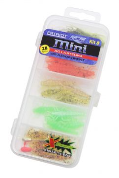 Patriot Ice Mini pilkkijigilajitelma 28kpl (25 jigiä, 2 morria ja vieherasia) KIT8